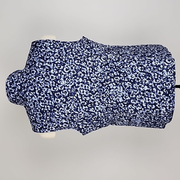 NWT Talbots Quilted Blue Abstract Leopard Diamond Print Vest Size Large Petites - Picture 4 of 16